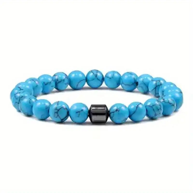 8MM Natural Stone Healing Crystal Stretch Beaded Bracelet For Men