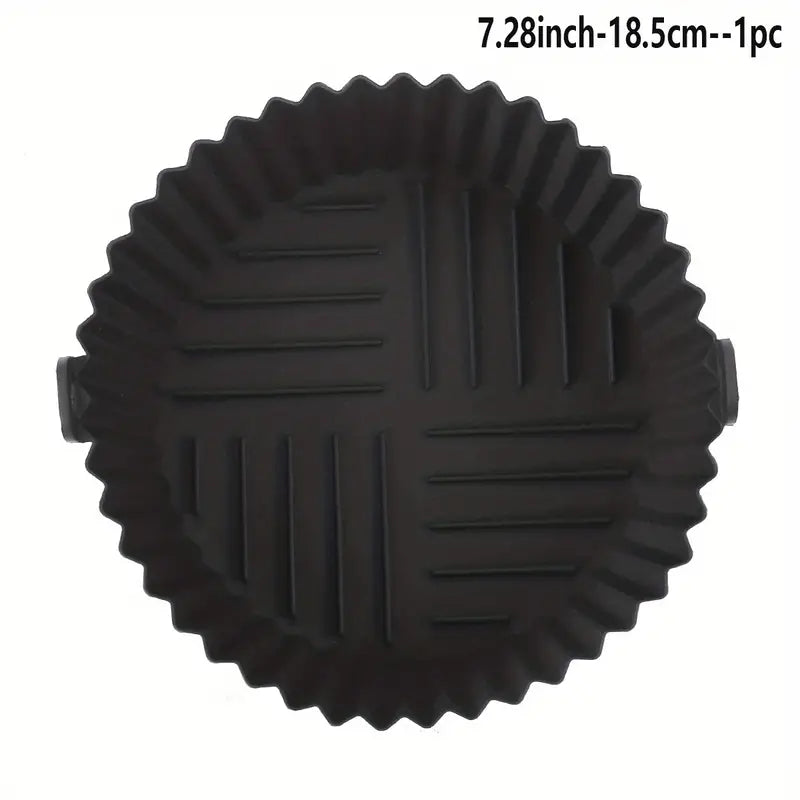 1 pc Air Fryer Silicone Liners Pot For 3 To 5 QT, Air Fryer Silicone Basket Bowl, Replacement Of Flammable Parchment Paper, Reusable Baking Tray Oven Accessories,  (Top 8.3in, Bottom 6.7in)