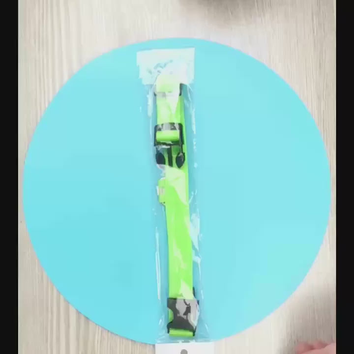 Load and play video in Gallery viewer, Glow-In-The-Dark Pet Collar for Dogs, LED Dog Collar For Night Walking