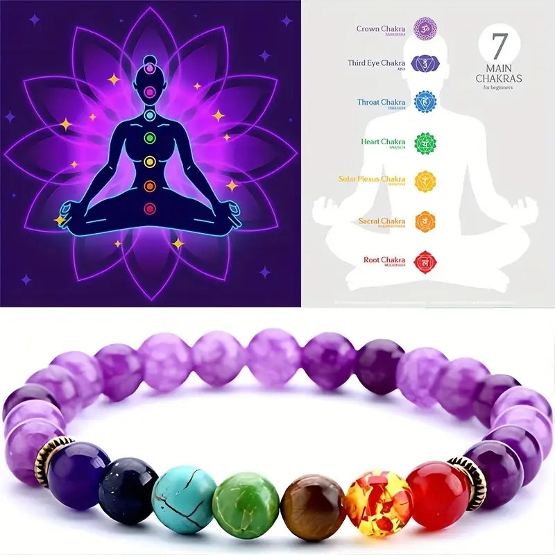 7 Chakra Healing Balance Beads Bracelet Yoga Life Energy Bracelet Lovers Casual Jewelry