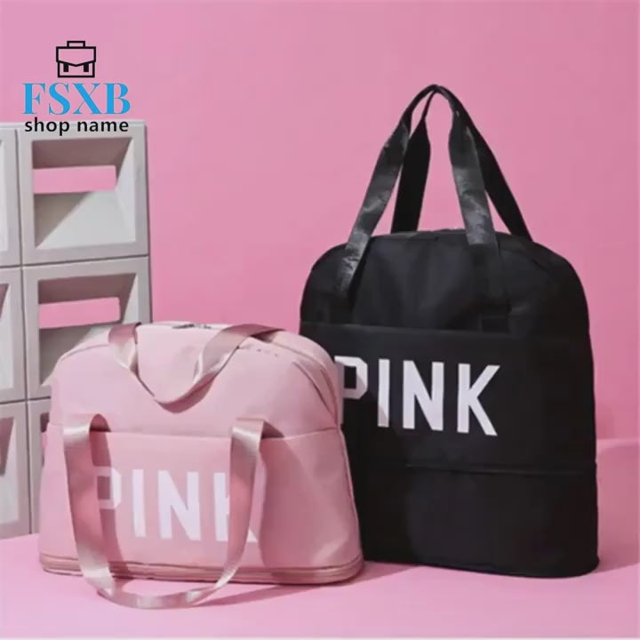 Load and play video in Gallery viewer, Letters Travel Handbag, Duffle Bag, Travel Luggage Bag, Large Capacity Multifunctional Bag (Expandable)