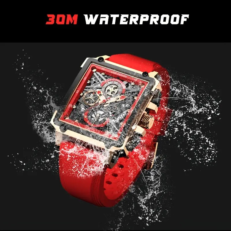 LIGE Men Watch Top Brand Luxury Waterproof Quartz Square Wrist Watches For Men Date Sports Silicone Wristwatch For Men