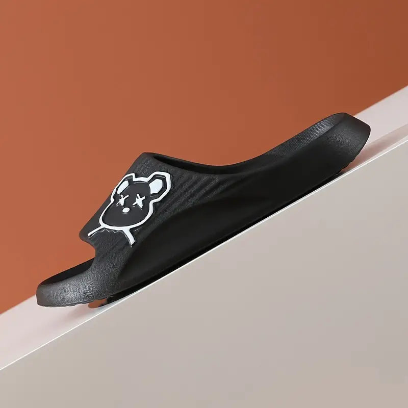 Unisex Cartoon Anime Slides Slippers, Summer Violent Gloomy Bear Lightweight Non Slip House Shoes For Indoor Outdoor Shower Bathroom Pool, Spring And Summer