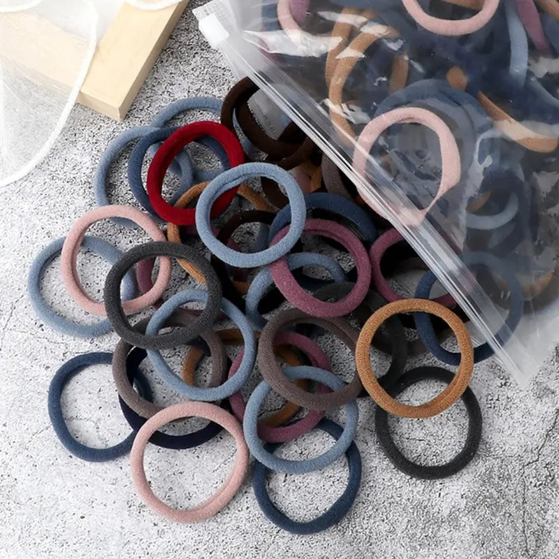 50pcs Solid Color Hairbands, Protects Hair from Breakage Soft Elastic Hairband, Everyday Hairbands, Bulk Hair Ties