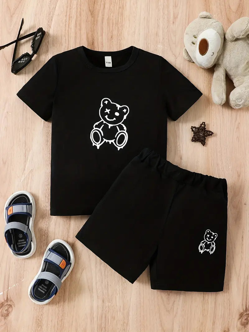 Bear Outfit Shorts & T-shirt Short Sleeves Crew Neck