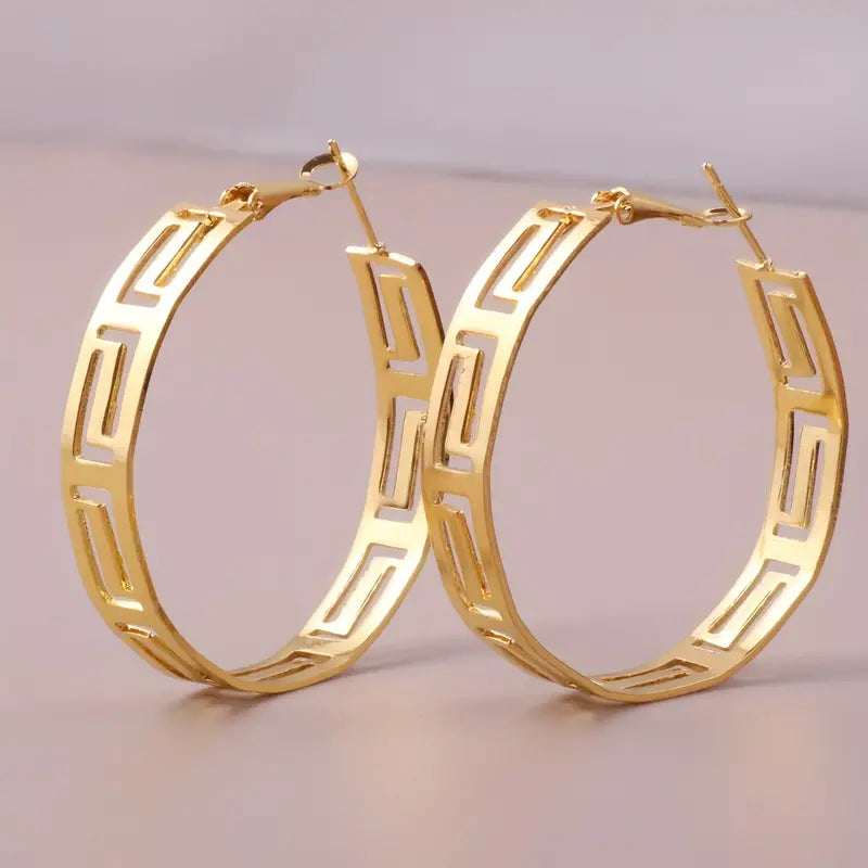 Golden Black Hoop Earring