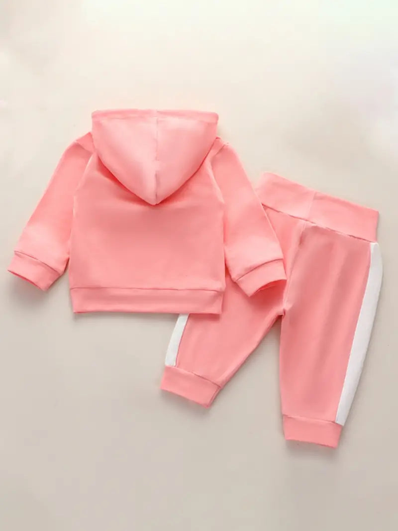 "MINI" 2pcs Baby Girl Letter Pattern Hoodie & Laced Pants