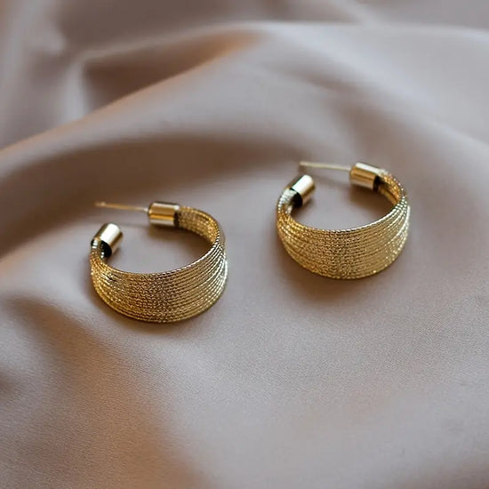 Chunky Hoop Earrings 18K Gold Plated