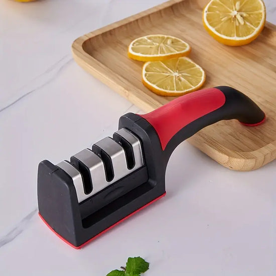 Portable Knife Sharpener, Three Stage Knife Sharpener, Chef's Kitchen Knife Accessories To Repair Grind Polish Blade, Manual Kitchen Knife Sharpener