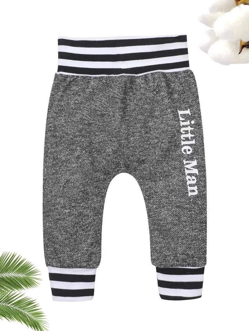 “Aint No Mama Like the One I Got” Baby Boys Casual Striped Letter Print Hooded Romper & Pants