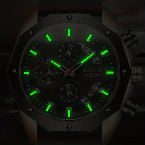 2023 LIGE Men Digital Military Waterproof Watch (Rose Golden Black)
