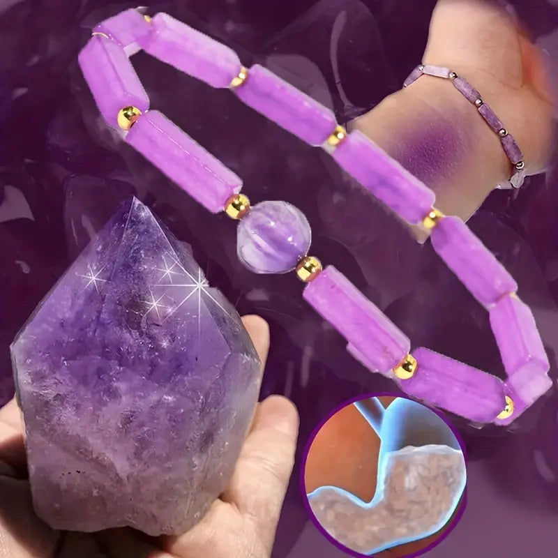 Natural Amethyst Body-Purify Slimming Bracelet, Stone Energy Bracelets For Women WEIGHT LOSS, FATIGUE RELIEF Healing