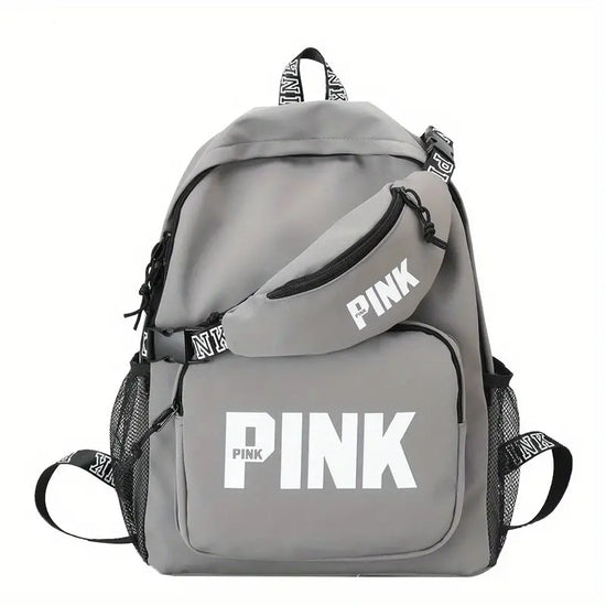 PINK Minimalist Travel Backpack, Large Capacity Rucksack with Fanny Pack (Coin Purse), Sports, School & Hiking Backpack