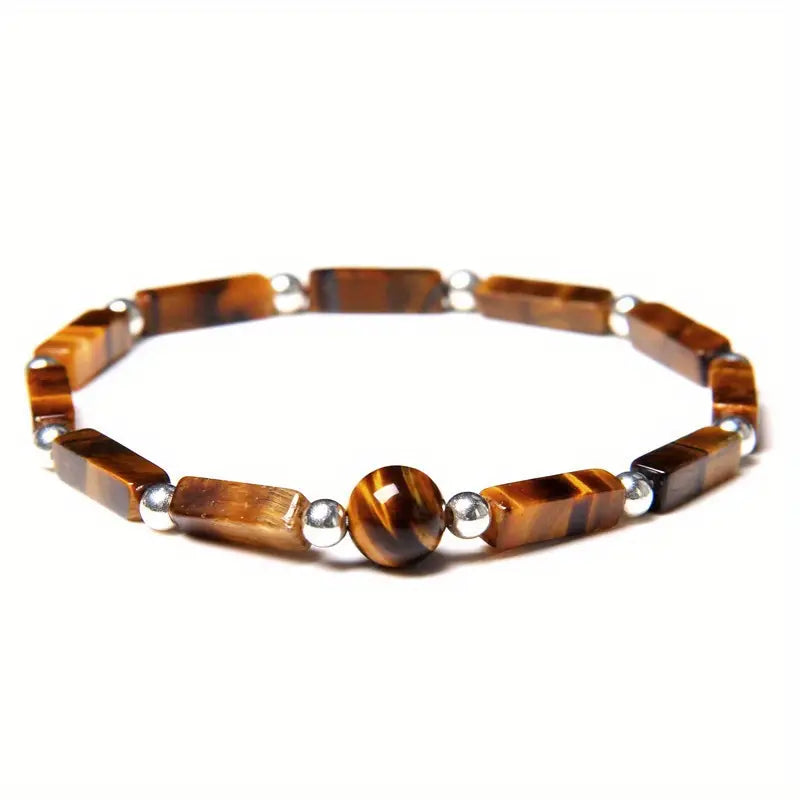 Rectangular Natural Stone Woven Bracelet for Men/Woman