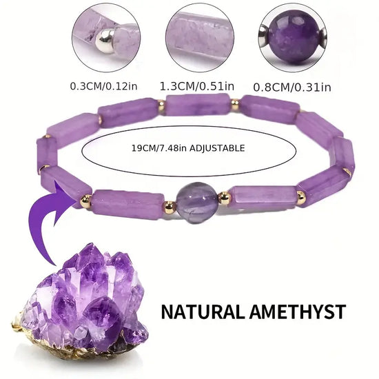 Natural Amethyst Body-Purify Slimming Bracelet, Stone Energy Bracelets For Women WEIGHT LOSS, FATIGUE RELIEF Healing