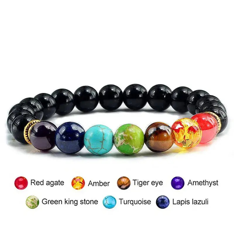 7 Chakra Healing Balance Beads Bracelet Yoga Life Energy Bracelet Lovers Casual Jewelry