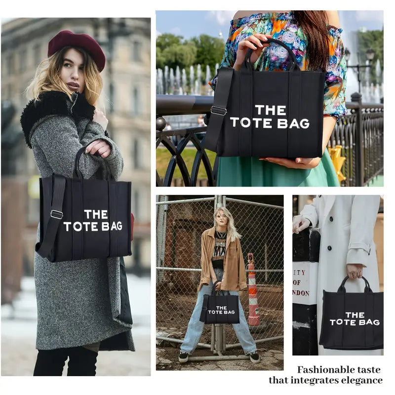 THE TOTE BAG - Large Canvas Capacity Tote Shoulder Bag with Adjustable Strap