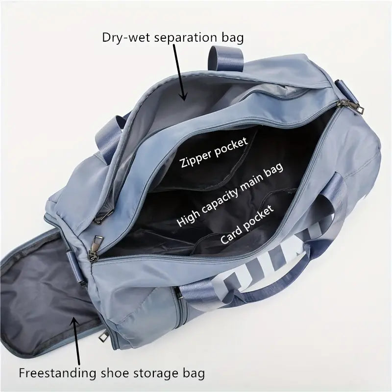 Large Capacity Travel Bag, Crossbody Luggage Duffel Bag, Sports Fitness Gym Bag For Yoga Swimming, Weekender Overnight Bag