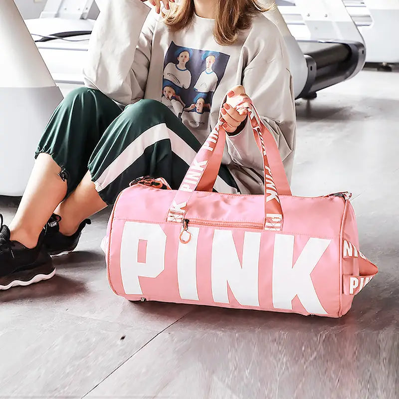 "PINK" Travel Duffle Bag, Gym Bag, Fitness Accessories