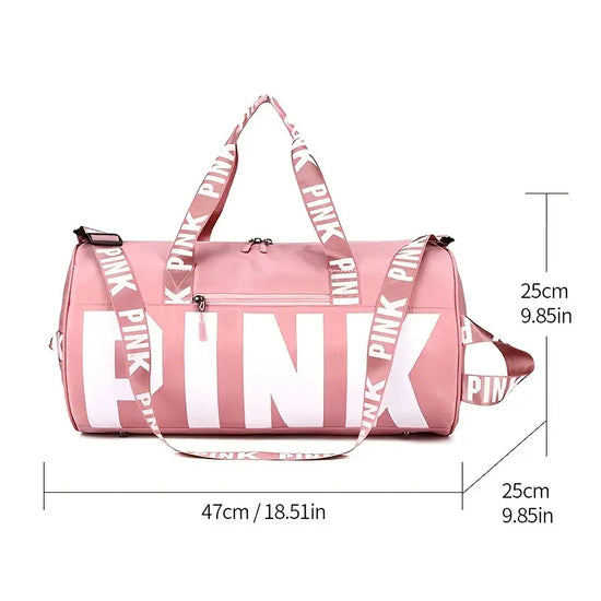 "PINK" Travel Duffle Bag, Gym Bag, Fitness Accessories
