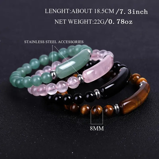 1pc Healing Stone Bracelet, Natural Gemstone, Chakra Crystal Energy Bracelet, Handmade Jewelry